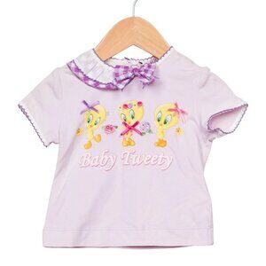 Monnalisa Tweety Bird Girls' Collared Graphic T-Shirt w/ Tags Size: 3M